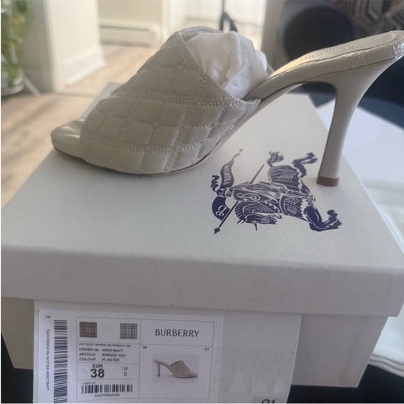 Burberry Cream Quilted Women's Heels